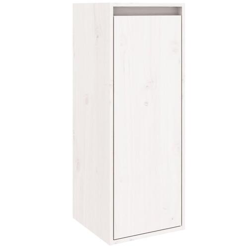 Vægskabe 2 stk. 30x30x80 cm massivt fyrretræ hvid