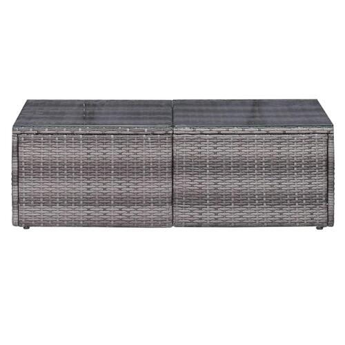 Havesofasæt 6 dele med hynder og puder polyrattan grå