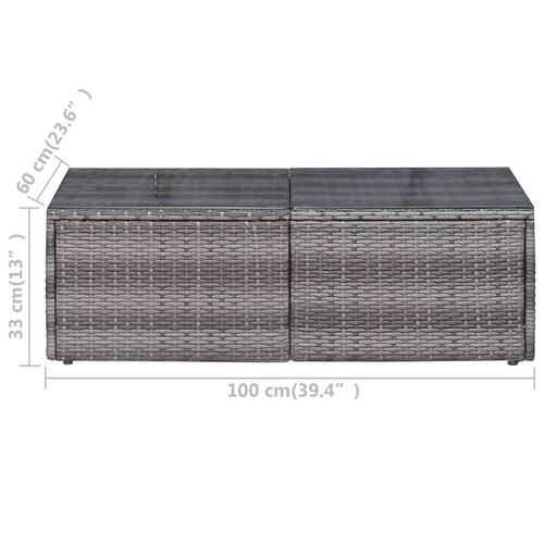 Havesofasæt 6 dele med hynder og puder polyrattan grå