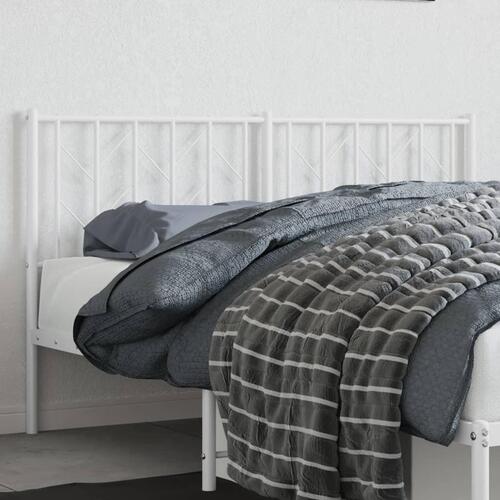 Sengegavl 150 cm metal hvid