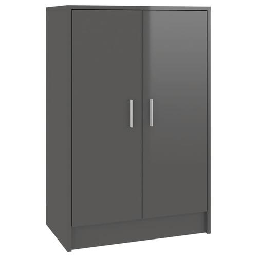 Skoskab 60x35x92 cm spånplade grå højglans