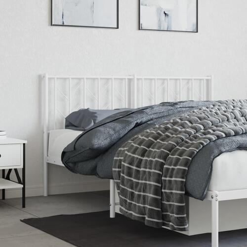 Sengegavl 150 cm metal hvid