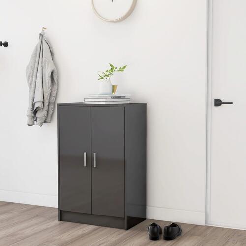 Skoskab 60x35x92 cm spånplade grå højglans