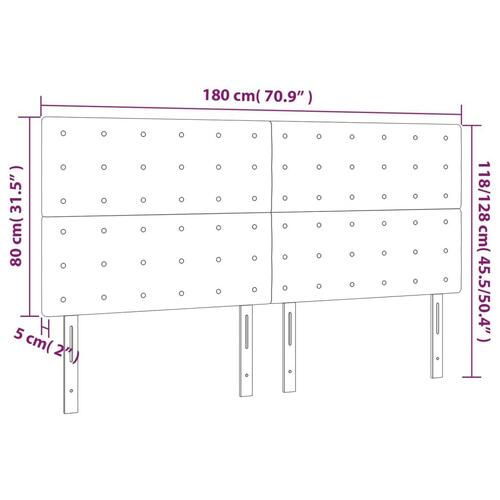 Sengegavl med LED-lys 180x5x118/128 cm kunstlæder cappuccino