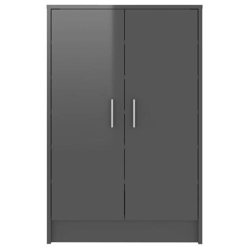 Skoskab 60x35x92 cm spånplade grå højglans