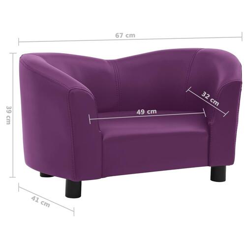 Hundesofa 67x41x39 cm kunstlæder bordeauxfarvet