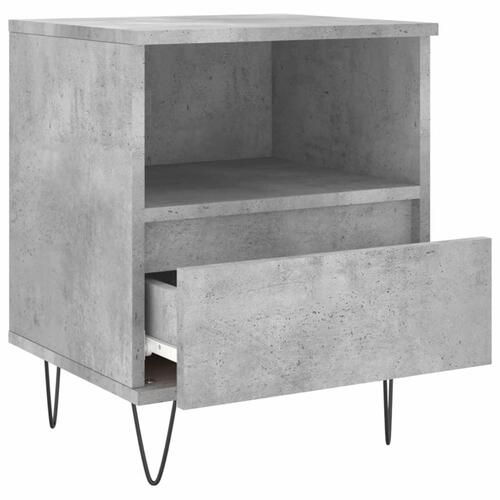 Sengeborde 2 stk. 40x35x50 cm konstrueret træ betongrå