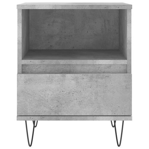 Sengeborde 2 stk. 40x35x50 cm konstrueret træ betongrå