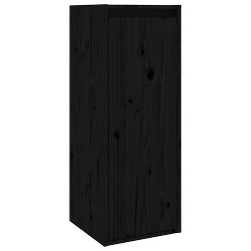 Vægskab 30x30x80 cm massivt fyrretræ sort