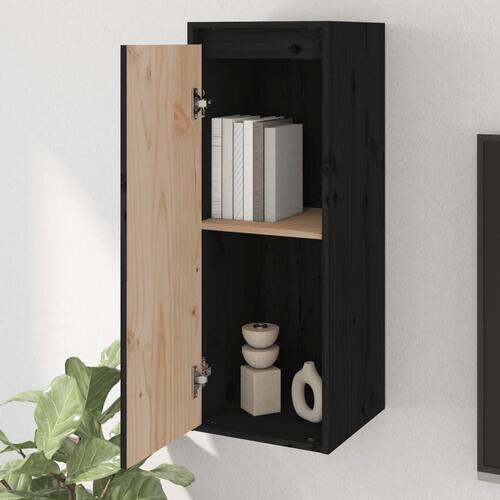 Vægskab 30x30x80 cm massivt fyrretræ sort