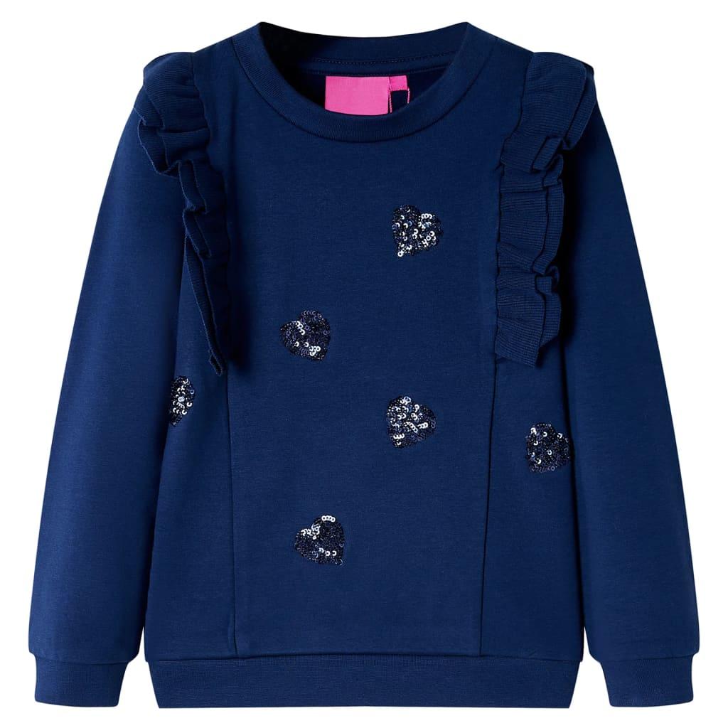 Sweatshirt til børn str. 140 marineblå billede
