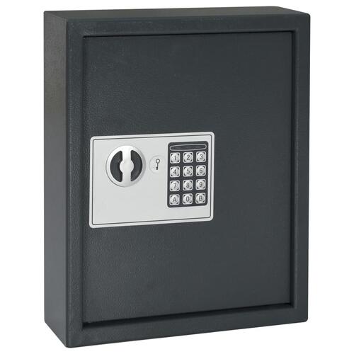 Sikkerhedsskab til nøgler grå 30 x 10 x 36,5 cm