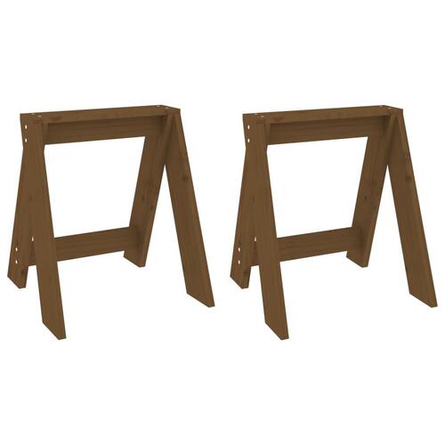 Taburetter 2 stk. 40x40x45 cm massivt fyrretræ gyldenbrun
