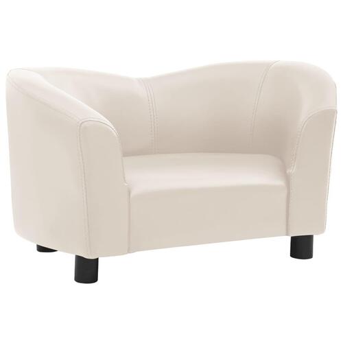 Hundesofa 67x41x39 cm kunstlæder cremefarvet