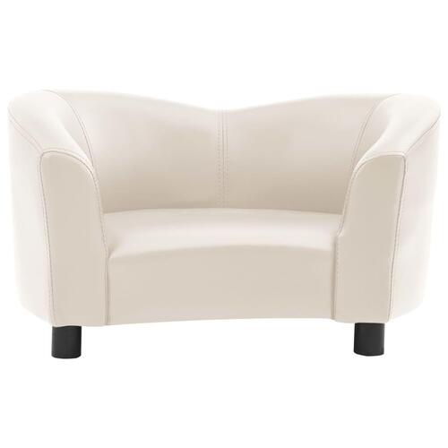 Hundesofa 67x41x39 cm kunstlæder cremefarvet