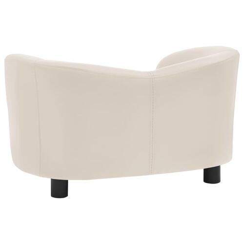 Hundesofa 67x41x39 cm kunstlæder cremefarvet