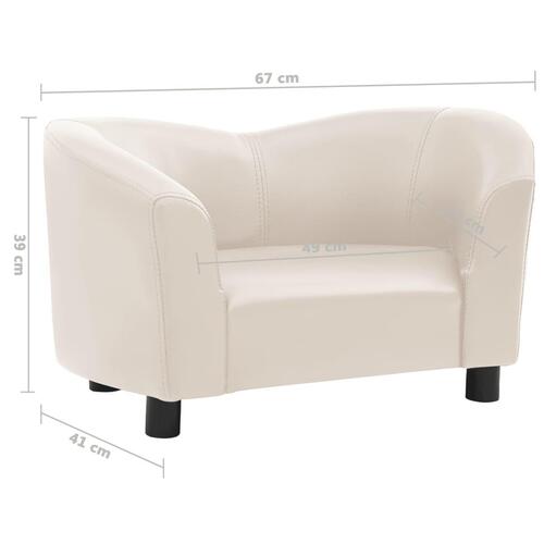 Hundesofa 67x41x39 cm kunstlæder cremefarvet