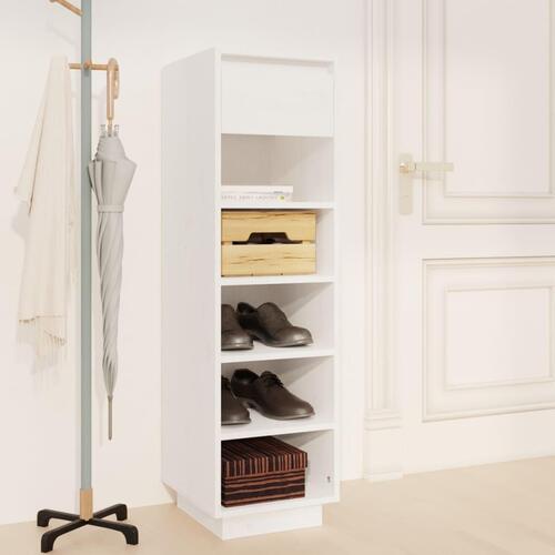 Skoreol 30x34x105 cm massivt fyrretræ hvid