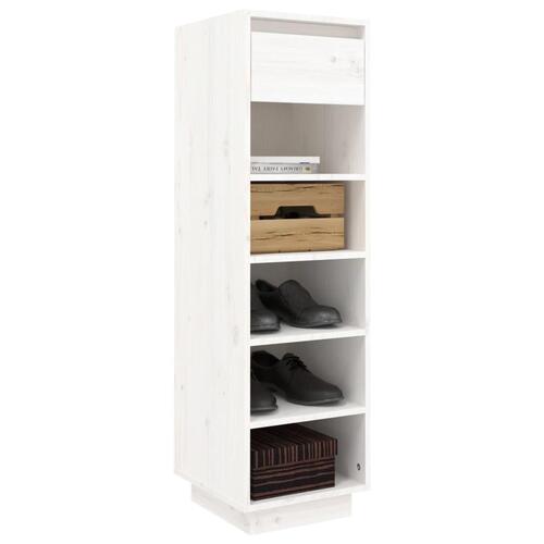 Skoreol 30x34x105 cm massivt fyrretræ hvid
