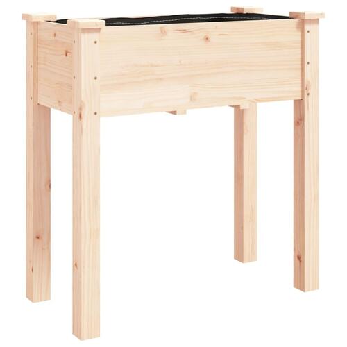 Plantekasse med foring 71x37x76 cm massivt fyrretræ