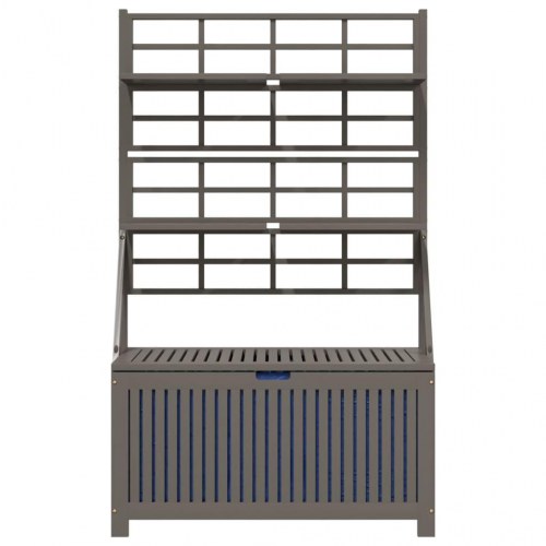 Opbevaringsboks med espalier 99x50x160 cm massivt akacietræ grå