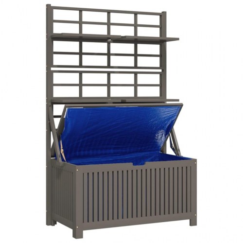 Opbevaringsboks med espalier 99x50x160 cm massivt akacietræ grå