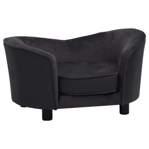 Hundesofa 69x49x40 cm plys og kunstlæder sort