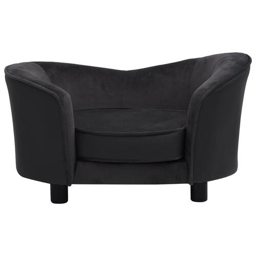 Hundesofa 69x49x40 cm plys og kunstlæder sort
