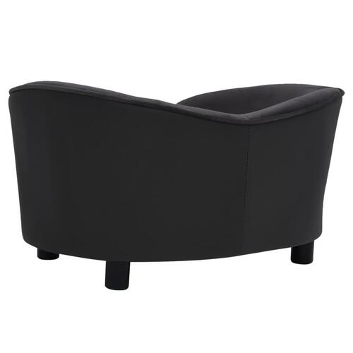 Hundesofa 69x49x40 cm plys og kunstlæder sort