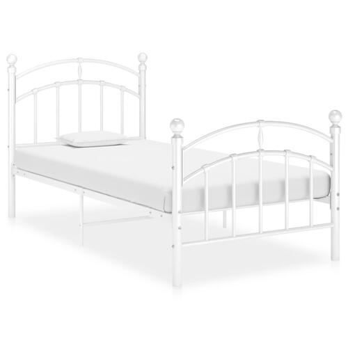 Sengestel 90x200 cm metal hvid