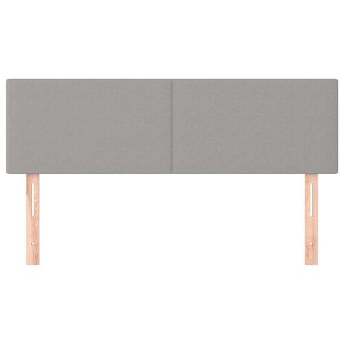 Sengegavle 2 stk. 72x5x78/88 cm stof lysegrå