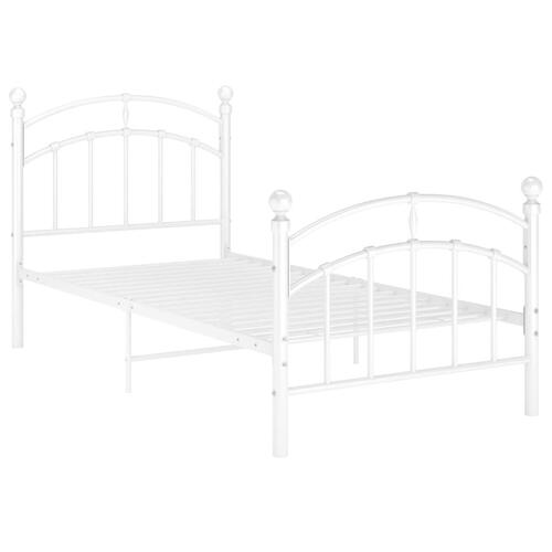 Sengestel 90x200 cm metal hvid
