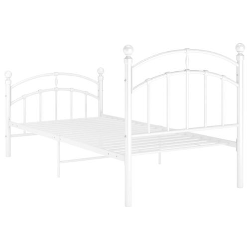 Sengestel 90x200 cm metal hvid