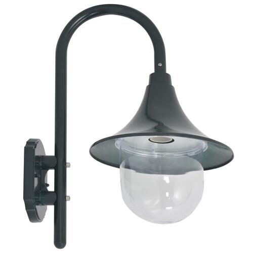 Havevæglampe E27 42 cm aluminium mørkegrøn