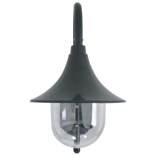 Havevæglampe E27 42 cm aluminium mørkegrøn