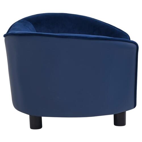 Hundesofa 69x49x40 cm plys og kunstlæder blå