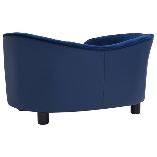 Hundesofa 69x49x40 cm plys og kunstlæder blå
