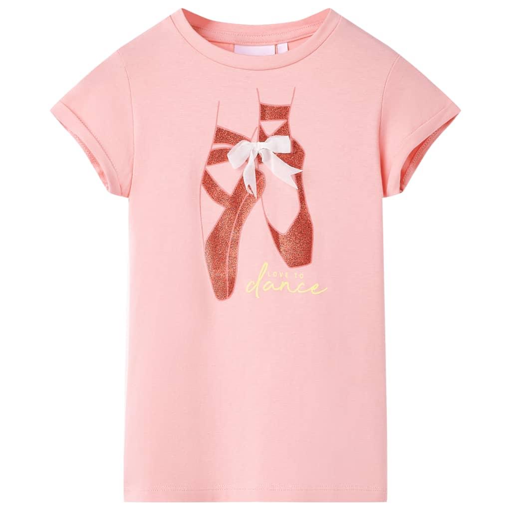 T-shirt til børn str. 116 lyserød billede