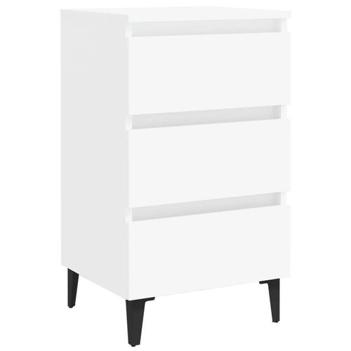 Sengeskab m. metalben 40x35x69 cm hvid