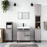 Badeværelsesskab 65x33x60 cm konstrueret træ grå sonoma-eg