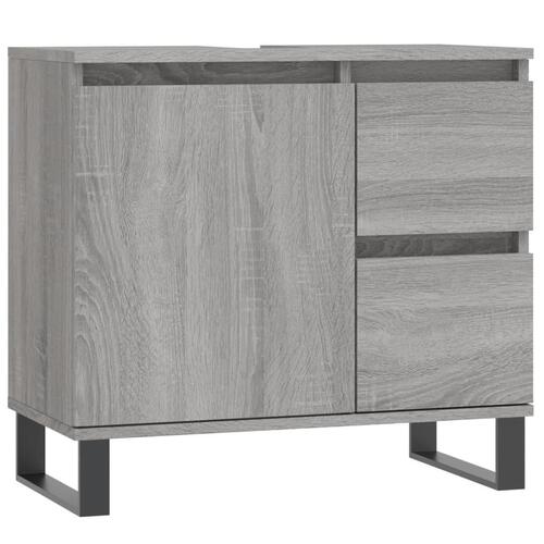 Badeværelsesskab 65x33x60 cm konstrueret træ grå sonoma-eg