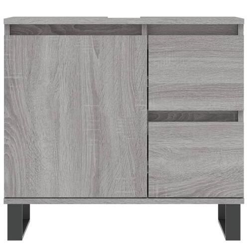 Badeværelsesskab 65x33x60 cm konstrueret træ grå sonoma-eg