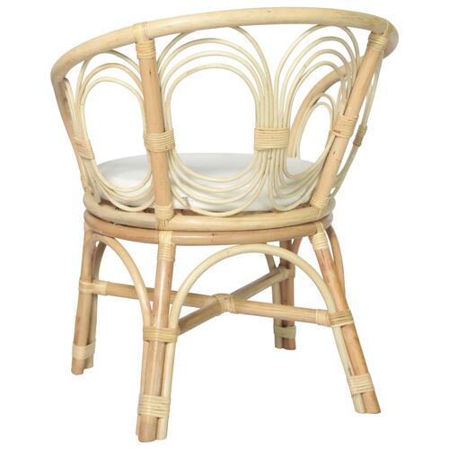 Spisebordsstol med hynde naturlig rattan og linned