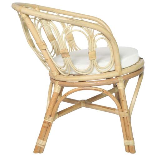 Spisebordsstol med hynde naturlig rattan og linned