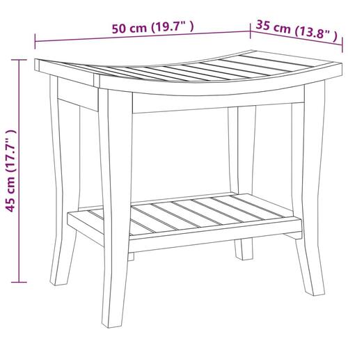 Badeværelsesbord 50x35x45 cm massivt teaktræ
