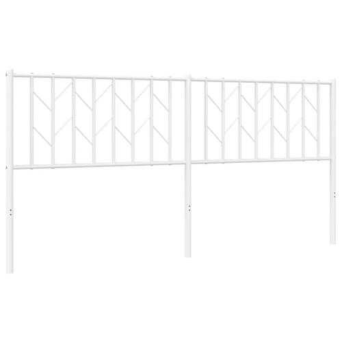Sengegavl 180 cm metal hvid