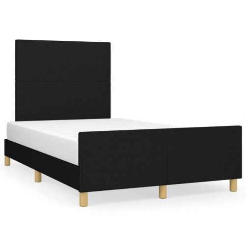Sengeramme med justerbar sengegavl - sort stof 120 x 200 cm