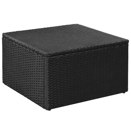 Haveloungesæt 3 dele polyrattan sort og hvid