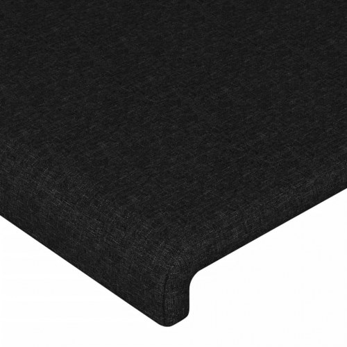 Sengeramme med justerbar sengegavl - sort stof 120 x 200 cm