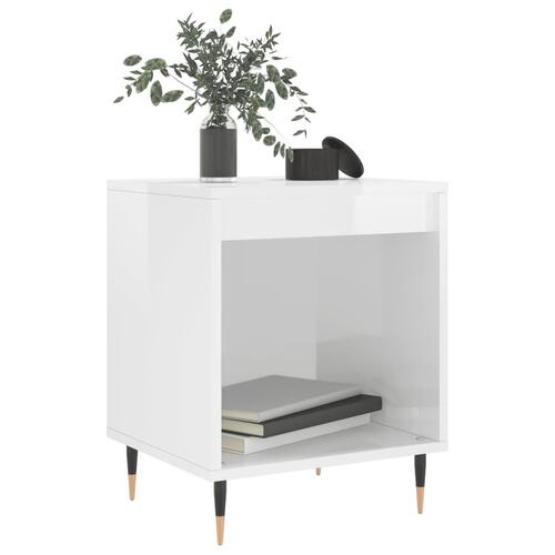 Sengeskabe 2 stk. 40x35x50 cm konstrueret træ hvid højglans